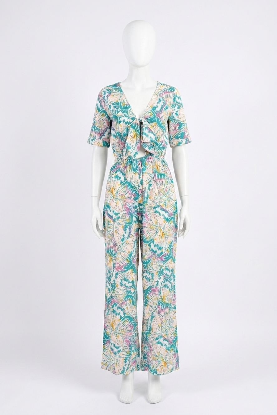 NEW MOLLY BRACKEN fly away v-neck jumpsuit in butterfly